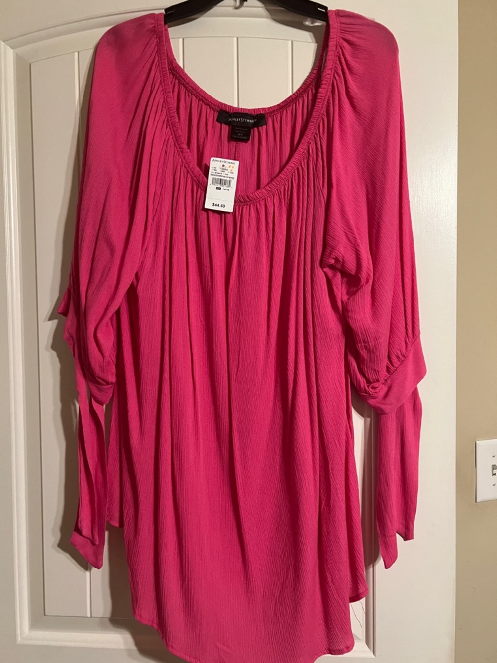 Ashley Stewart Hot Pink Peasant Tunic